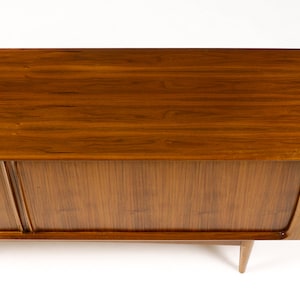 Danish Modern / Mid Century Walnut Tambour Door Credenza Model 142 Bernhard Pedersen & Son image 10