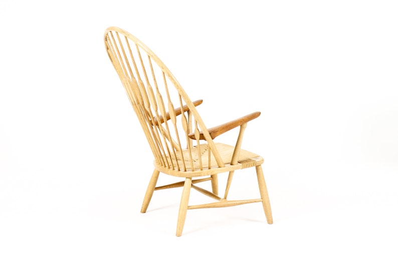 Danish Modern / Mid Century Peacock Lounge Armchair Hans Wegner for Johannes Hansen Ash Teak image 5