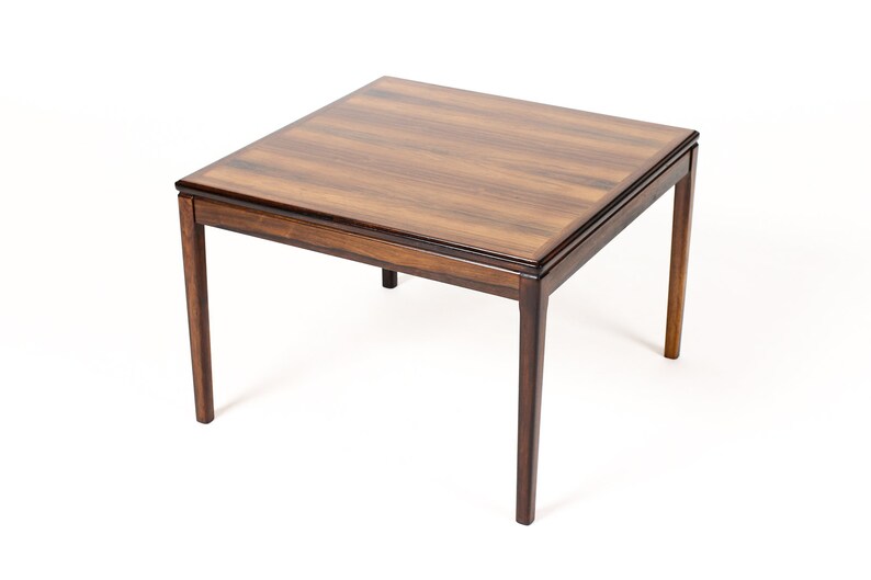 Danish Modern / Mid Century Large Square Rosewood Coffee / Side table Figural Grain image 5