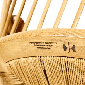 Danish Modern / Mid Century Peacock Lounge Armchair Hans Wegner for Johannes Hansen Ash Teak image 10