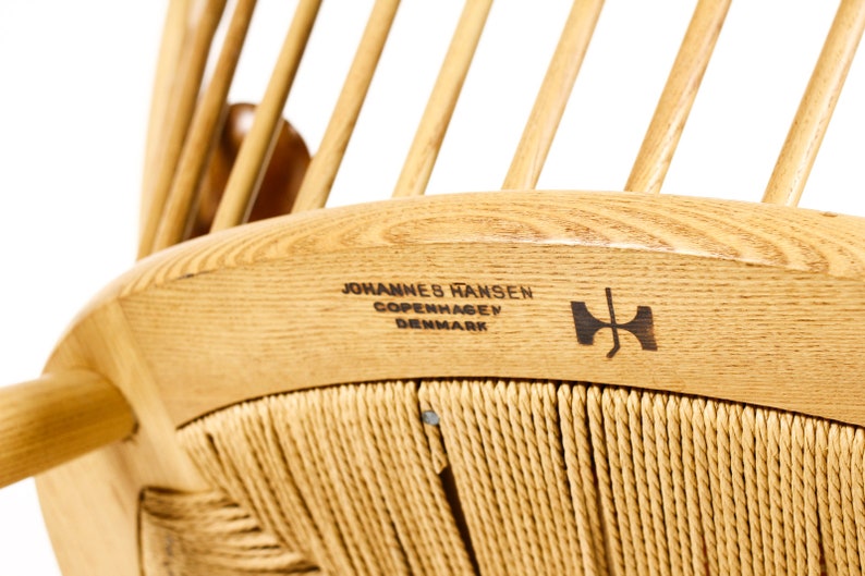 Danish Modern / Mid Century Peacock Lounge Armchair Hans Wegner for Johannes Hansen Ash Teak image 10