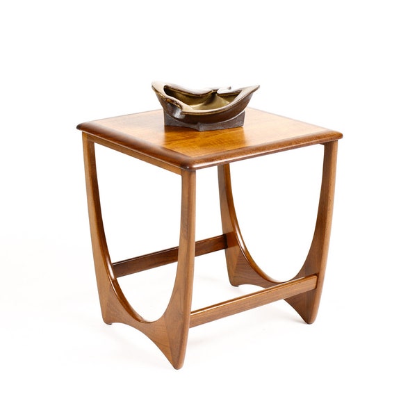 Danish Modern / Mid Century Sculptural Teak End / Side Table — G-Plan Astro Line