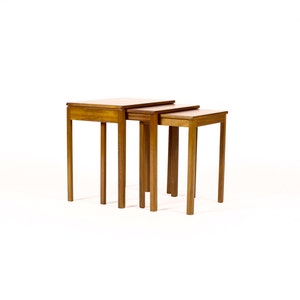 Danish Modern / Mid Century Teak Nesting Tables — Straight Leg — McIntosh