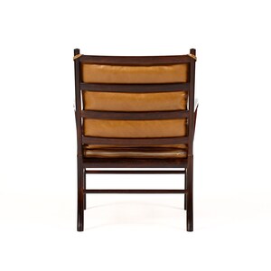 Danish Modern / Mid Century Rosewood Colonial Armchair Ole Wanscher for Poul Jeppesen Cognac leather image 6