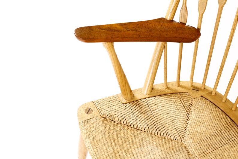 Danish Modern / Mid Century Peacock Lounge Armchair Hans Wegner for Johannes Hansen Ash Teak image 7