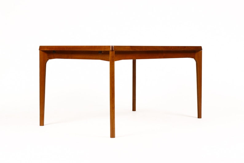 Danish Modern / Mid Century Teak Expandable Dining Table Rectangular Draw Leaf Vejle Stole Møbelfabrik image 2