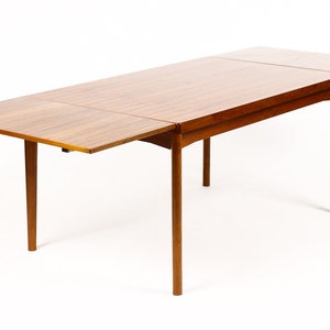 Danish Modern / Mid Century Teak Expandable Dining Table Rectangular Draw Leaf Vejle Stole Møbelfabrik image 4