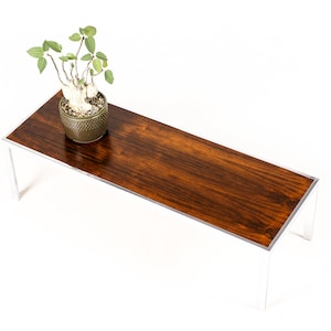 Danish Modern / Mid Century Rectangular Coffee Table Milo Baughman Rosewood Chrome image 2