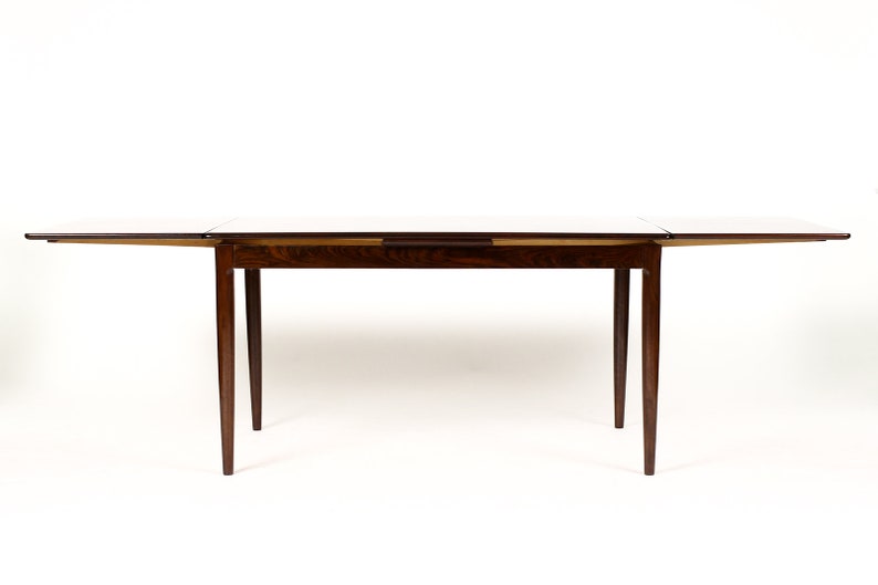 Danish Modern / Mid Century Teak Dining Table Rectangular Draw Leaf AM Mobler image 3