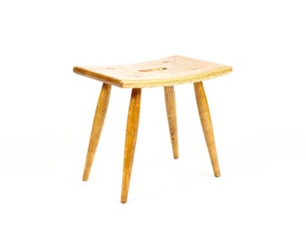 Danish Modern Mid Century Vintage White Oak Milking Stool — British Oak