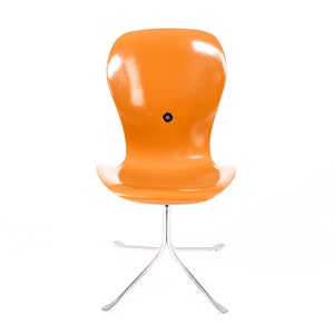 Mid Century Vintage Space Age Ion Chair Gideon Kramer Orange Fiberglass image 5