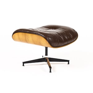 Mid Century Vintage Rosewood 671 Ottoman — Charles Eames for Herman Miller — Original Brown leather