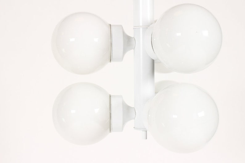 Vintage Mid Century Space Age Glass Globe Ceiling Pendant Swag Fixture