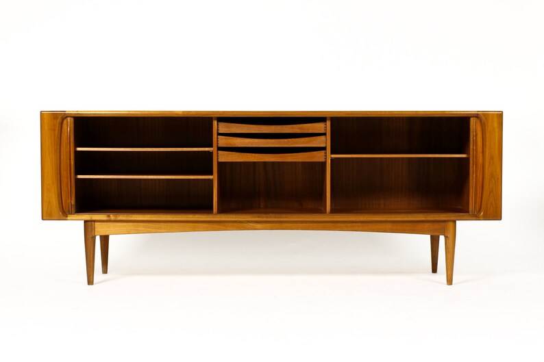 Danish Modern / Mid Century Walnut Tambour Door Credenza Model 142 Bernhard Pedersen & Son image 5