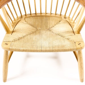 Danish Modern / Mid Century Peacock Lounge Armchair Hans Wegner for Johannes Hansen Ash Teak image 8