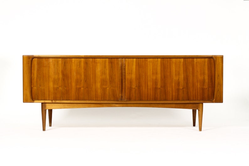 Danish Modern / Mid Century Walnut Tambour Door Credenza Model 142 Bernhard Pedersen & Son image 3