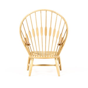 Danish Modern / Mid Century Peacock Lounge Armchair Hans Wegner for Johannes Hansen Ash Teak image 6