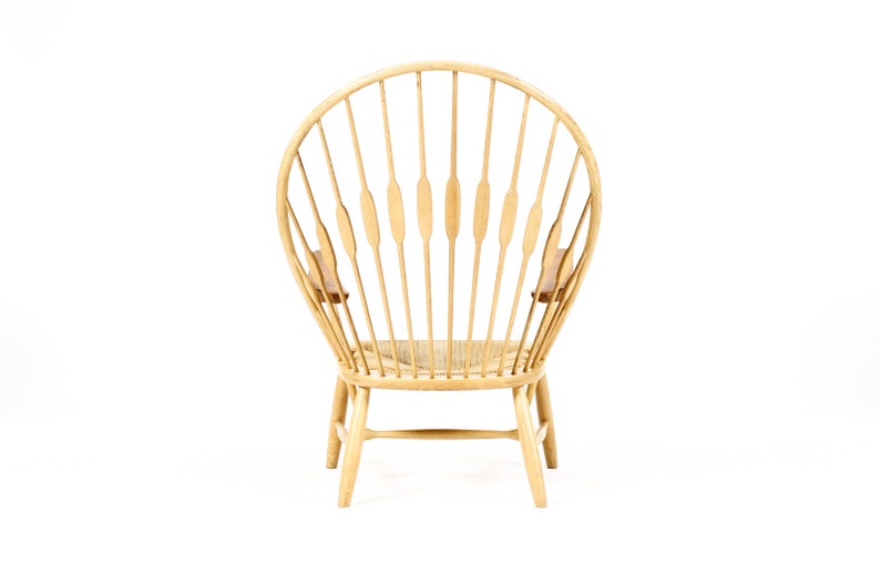 Danish Modern / Mid Century Peacock Lounge Armchair Hans Wegner for Johannes Hansen Ash Teak image 6