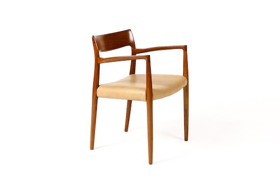 Danish Modern Mid Century Teak Armchair Captains Chair J.L