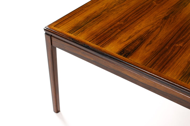 Danish Modern / Mid Century Large Square Rosewood Coffee / Side table Figural Grain image 7