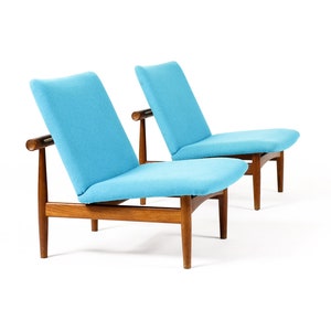 Danish Modern / Mid Century Teak Japan Lounge Chairs Finn Juhl for France Son Pair Restoration Included image 2