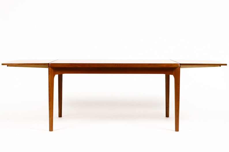 Danish Modern / Mid Century Teak Expandable Dining Table Rectangular Draw Leaf Vejle Stole Møbelfabrik image 5