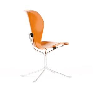 Mid Century Vintage Space Age Ion Chair Gideon Kramer Orange Fiberglass image 4