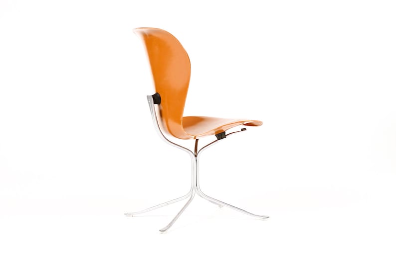 Mid Century Vintage Space Age Ion Chair Gideon Kramer Orange Fiberglass image 4