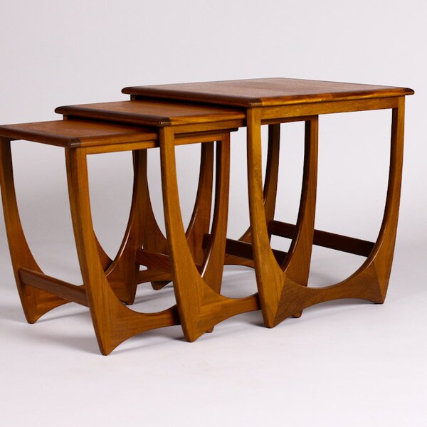 RESERVED FOR J - Vintage Mid Century Danish Modern Teak Nesting Tables (set of 3) – Sculptural 'Astro' line for G-Plan