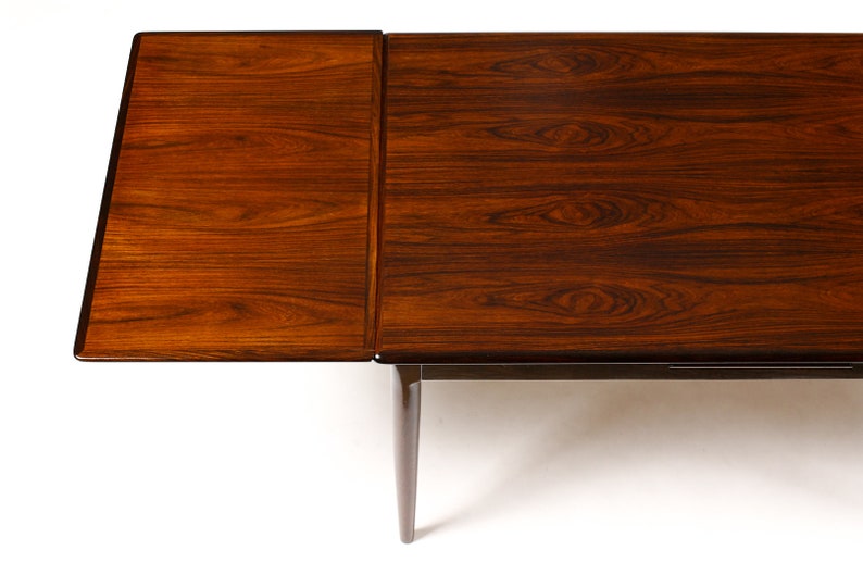 Danish Modern / Mid Century Teak Dining Table Rectangular Draw Leaf AM Mobler image 7