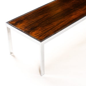 Danish Modern / Mid Century Rectangular Coffee Table Milo Baughman Rosewood Chrome image 9