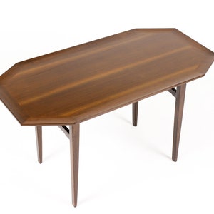 Mid Century Vintage Mahogany Writing Desk Edward Wormley for Dunbar Octagonal Top image 4