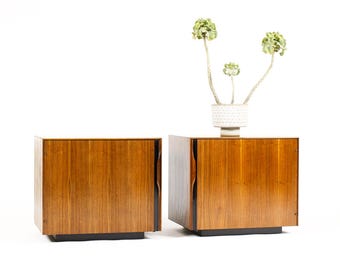 Danish Modern / Mid Century Teak Nightstand — Single Drawer — Slat Shelf