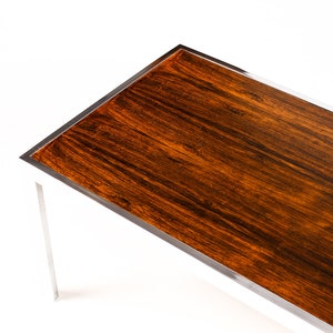 Danish Modern / Mid Century Rectangular Coffee Table Milo Baughman Rosewood Chrome image 6