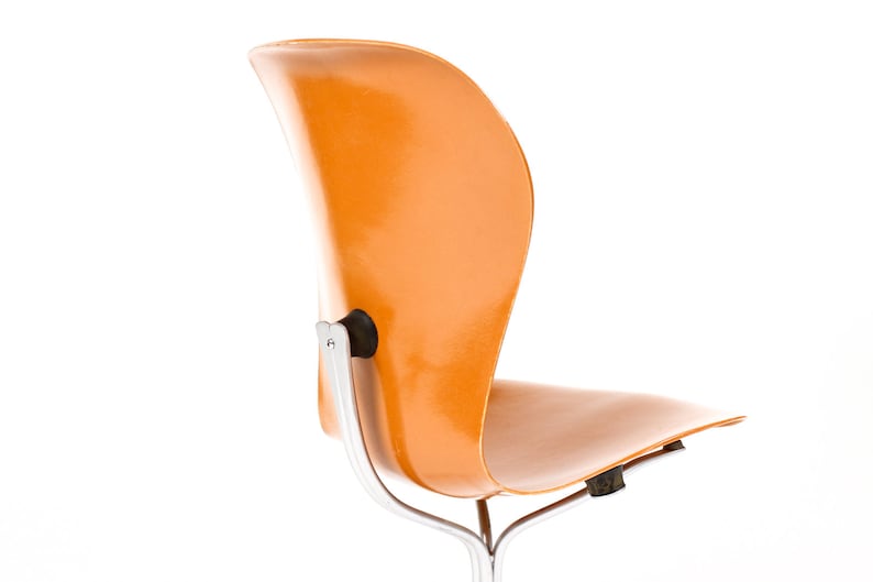 Mid Century Vintage Space Age Ion Chair Gideon Kramer Orange Fiberglass image 7