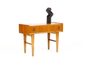 Danish Modern / Mid Century Teak Low Entry Table / Console — Single Drawer