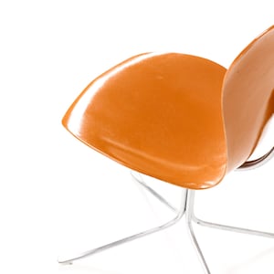 Mid Century Vintage Space Age Ion Chair Gideon Kramer Orange Fiberglass image 6