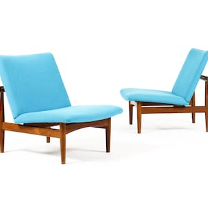 Danish Modern / Mid Century Teak Japan Lounge Chairs Finn Juhl for France Son Pair Restoration Included image 1