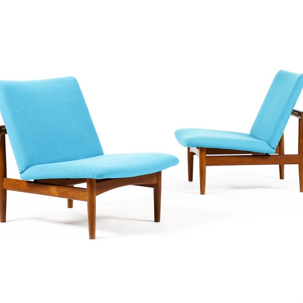 Danish Modern / Mid Century Teak ‘Japan’ Lounge Chairs – Finn Juhl for France + Son — Pair — Restoration Included