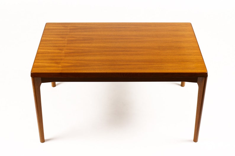 Danish Modern / Mid Century Teak Expandable Dining Table — Rectangular — Draw Leaf — Vejle Stole Møbelfabrik image 7
