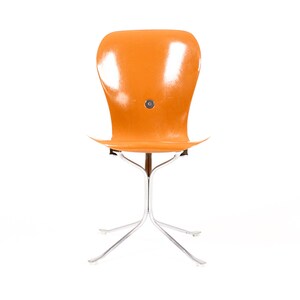 Mid Century Vintage Space Age Ion Chair Gideon Kramer Orange Fiberglass image 2