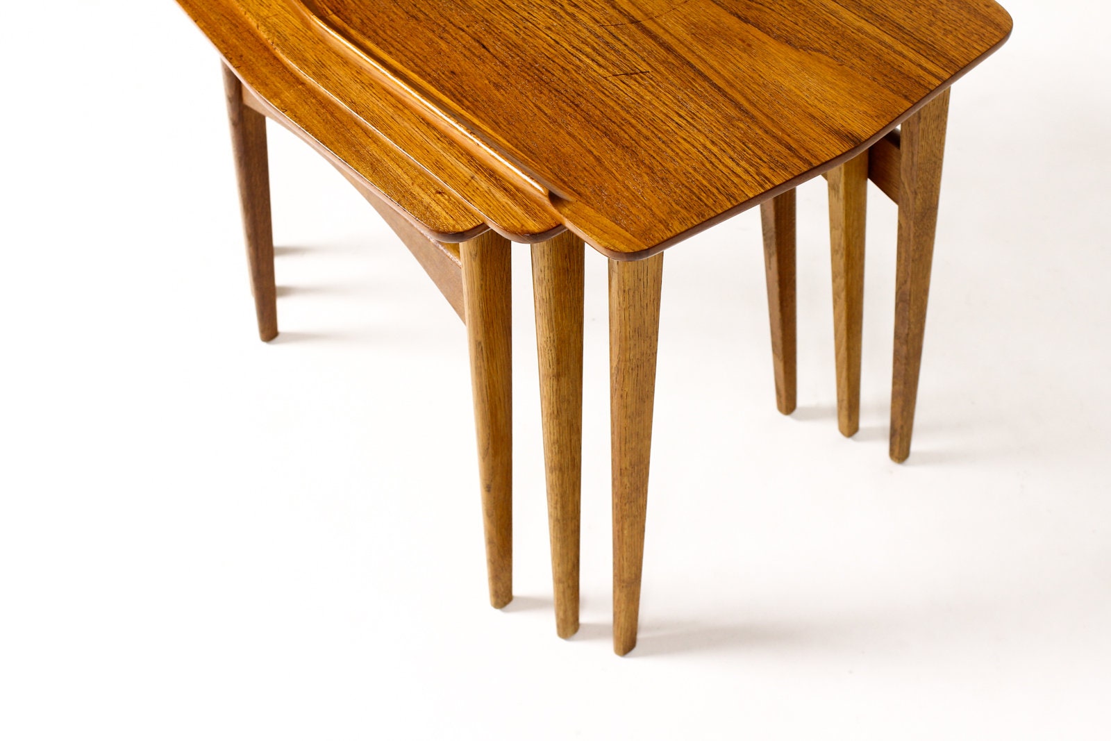 Danish Modern / Mid Century Vintage Teak + Oak Nesting Tables — Set of  Three — Svend Aage Madsen - Etsy, image size:1600x1067
