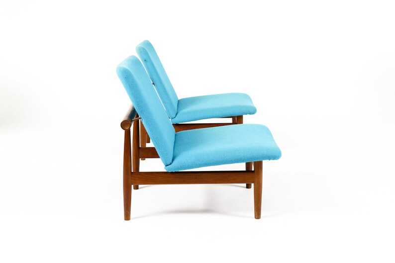 Danish Modern / Mid Century Teak Japan Lounge Chairs Finn Juhl for France Son Pair Restoration Included image 4