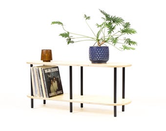 Modernist / Minimalist Plywood + Tubular Steel Audio Gear / Record / LP Storage Shelf — Tier Collection