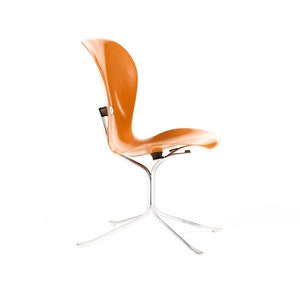 Mid Century Vintage Space Age Ion Chair Gideon Kramer Orange Fiberglass image 1