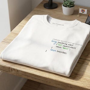 T-shirt Développeur Java, T-shirt Cœur de Code pour Ingénieur Logiciel, Cadeau pour Programmeur, T-shirt Humour Tech Minimaliste à Porter sur la Poitrine Gauche | Blanc