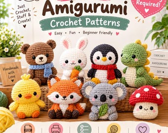 No Sew Amigurumi Crochet Pattern Bundle PDF, Christmas Crochet Patterns, Easy Beginner Amigurumi, Holiday Crochet DIY, Instant Download