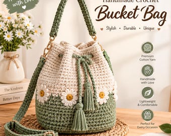 Crochet Bucket Bag Pattern PDF, Easy Crochet Bag, Handmade Shoulder Bag Tutorial, Modern Tote Purse Pattern, Instant Digital Download
