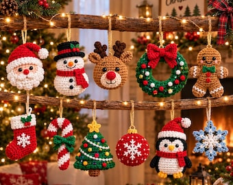 Christmas Crochet Ornament Pattern PDF, Holiday Tree Decor Tutorial, Hanging Ornament Patterns, Festive Christmas DIY, Digital Download