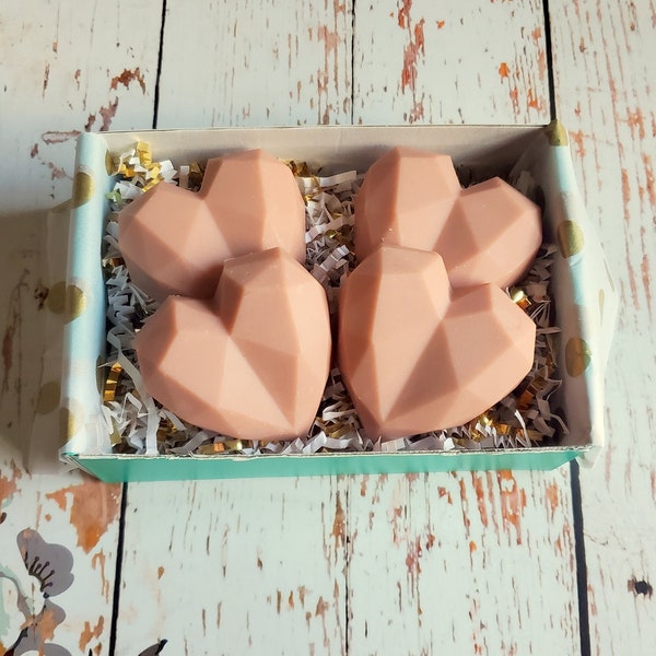 Heart Soap, Soap Set, Soap Gift, Natural Skin Care, Soap Bar Set, Soap Gift Set, Pink Soap, Handmade Soap, Vegan Soap, Kaolin Clay Soap